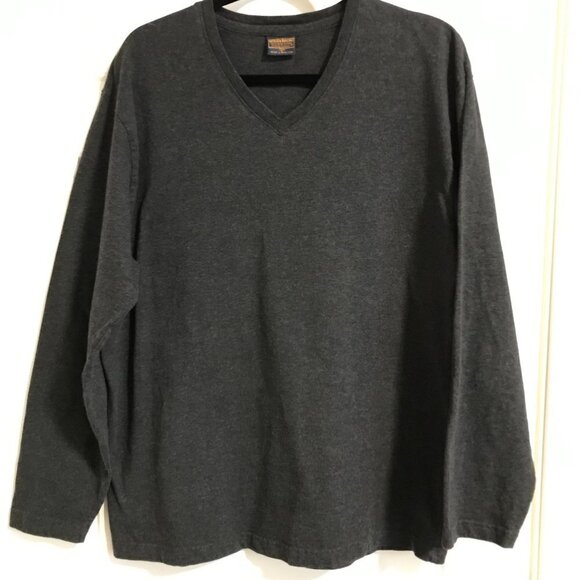 Woolrich Long Sleeve V Neck charcoal Grey Cotton shirt - Size Small - Picture 1 of 11
